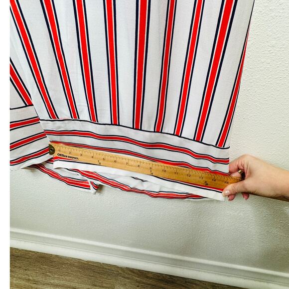 Urban Outfitters Raven White Red Blue Striped Halter Romper Jumpsuit S - Picture 14 of 15